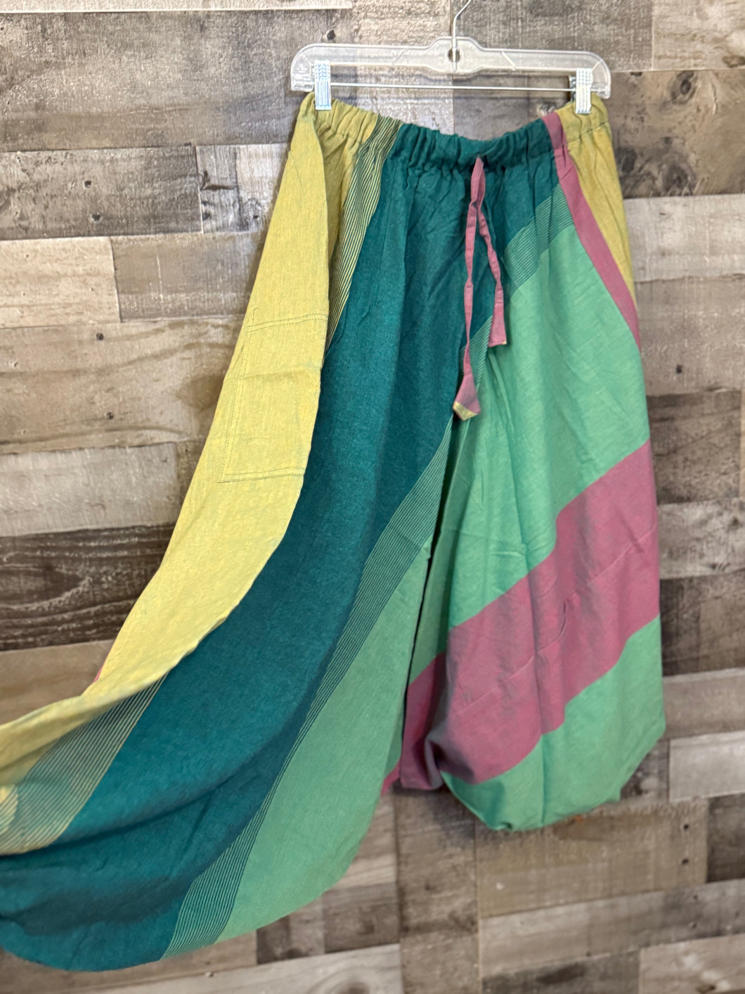 Cotton Harem Block Color Pants