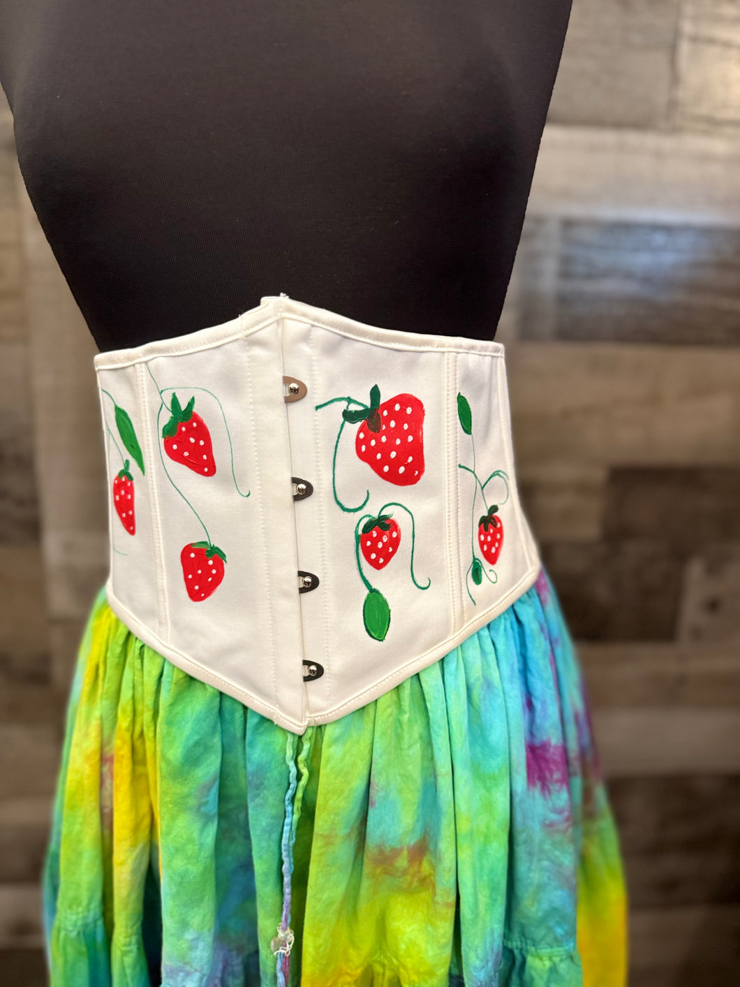 Hand Painted Strawberry Corset - Woodland Collection