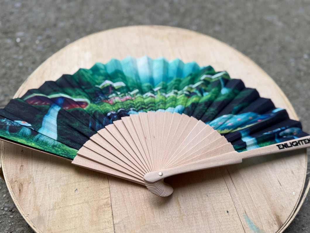 Mushroom Garden Hand Fan
