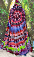 Load image into Gallery viewer, Techno-colored dream cape!  Handmade and Hand Dyed
