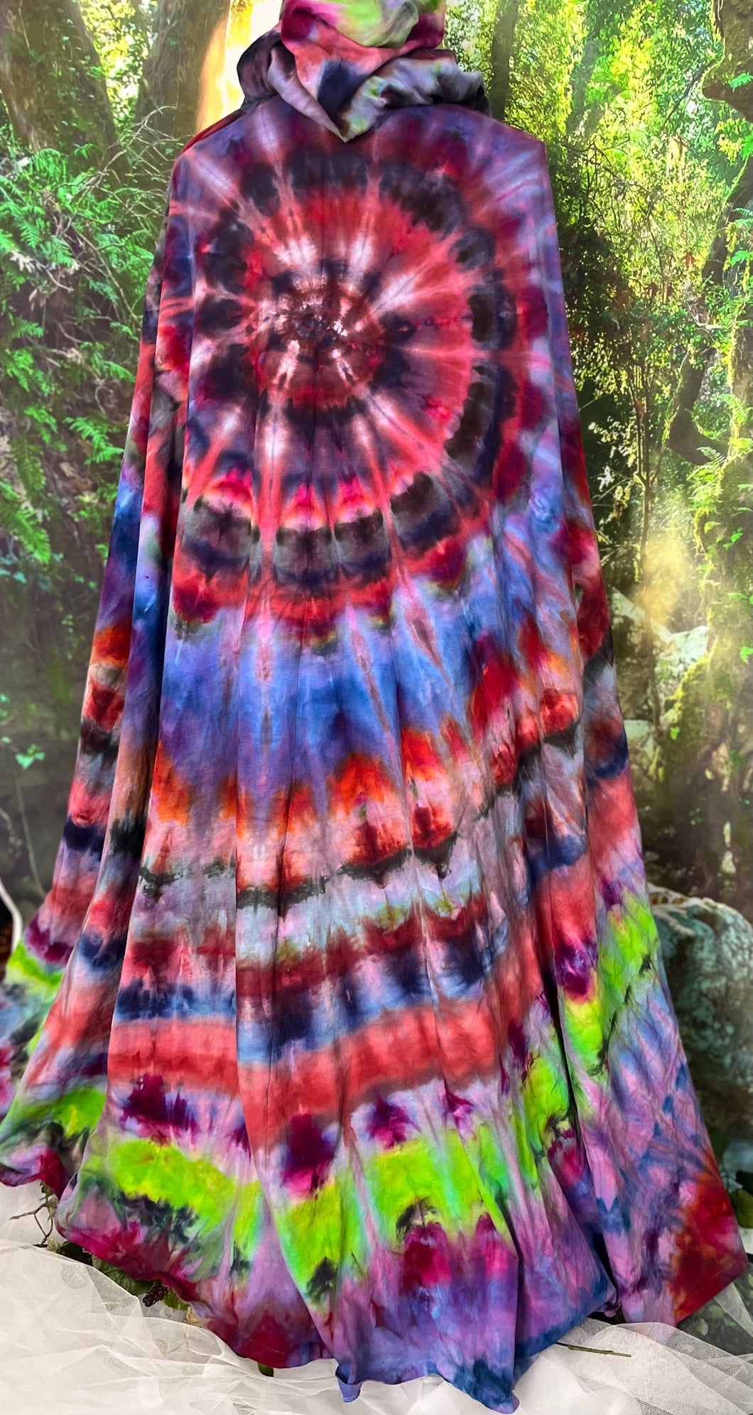 Techno-colored dream cape!  Handmade and Hand Dyed