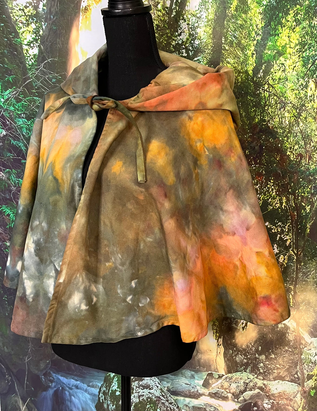 Hand Dyed Denim Capelet